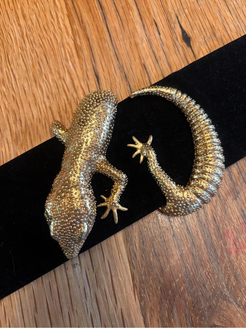 Zara Gold Textured Gecko Belt